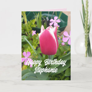 Tulipe Tulipe Fleur rose rouge Carte d'anniversair