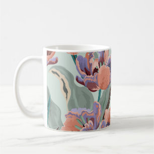 Tulipengarten: Große Vintage-Blumen Kaffeetasse