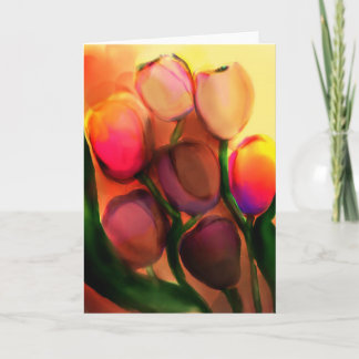 tulipes arc-en-ciel - carte de voeux