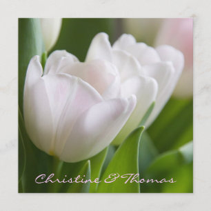 Tulipes blanches ・ Carte postale de Save the Date
