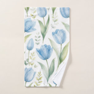 Tulipes Bleues Peinture Florale Aquarelle Botaniqu