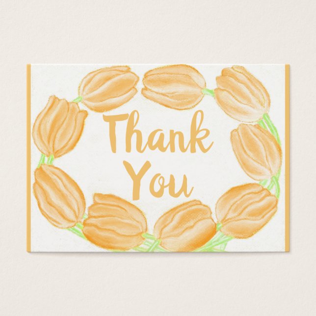 Tulipes Bordure Pêcher Carte de remerciements Flor (Devant)