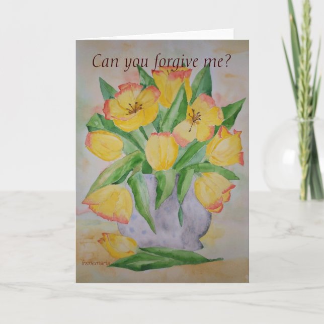 Tulipes de jaune de carte de poème (Devant)