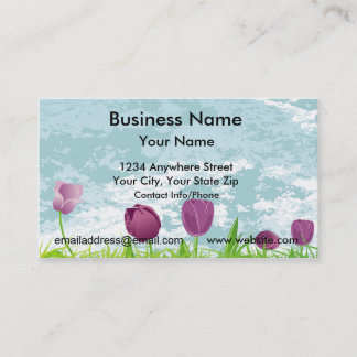 Tulipes de pourpre de carte de visite