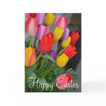Tulipes de printemps Carte de voeux de Pâques
