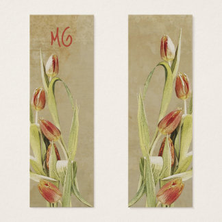 Tulipes de style vintage avec Initiales