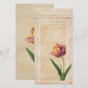 Tulipes en dentelle vintage Sympathy Merci Carte p