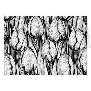 Tulipes en noir et blanc