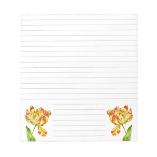 Tulipes enflammées sur un Bloc-notes de taille moy