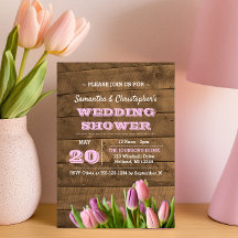 Tulipes et Barnwood Invitation de la douche nuptia