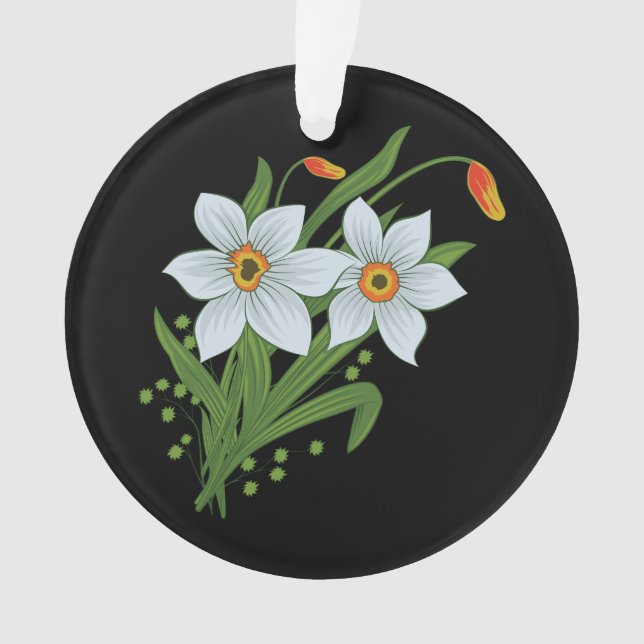 Tulipes et jonquilles Fleurs Arrière - plan noir (devant)