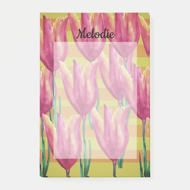 Tulipes et lignes Post-it Notes (Devant)