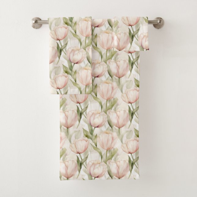 Tulipes Florales Crème Rose Pâle Réception de Mari (En situation)