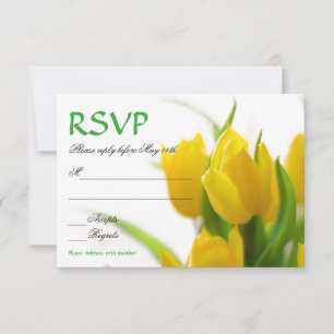 Tulipes jaunes - Carte RSVP
