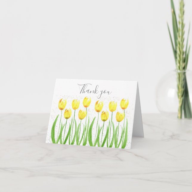 Tulipes Jaunes Classiques Merci Mariage Floral (Devant)
