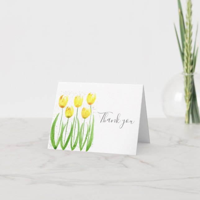 Tulipes Jaunes Classiques Merci Mariage Floral (Devant)