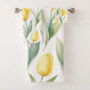 Tulipes jaunes Peinture florale aquarelle botaniqu