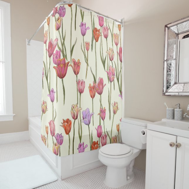 Tulipes néerlandaises Douche rideau (En situation)