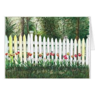 Tulipes par la barrière blanche