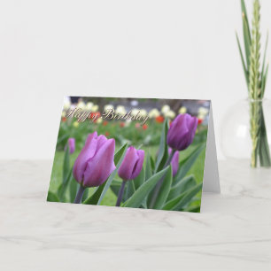 Tulipes pourpres - Carte d'anniversaire -Personnal