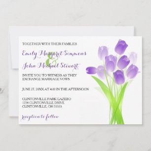 Tulipes pourpres - Faire-part de mariage