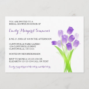 Tulipes pourpres - Invitation de douche nuptiale