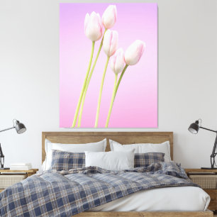 Tulipes roses délicates Impression en toile étirée
