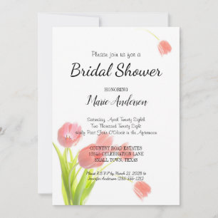 Tulipes Roses Douches Invitation