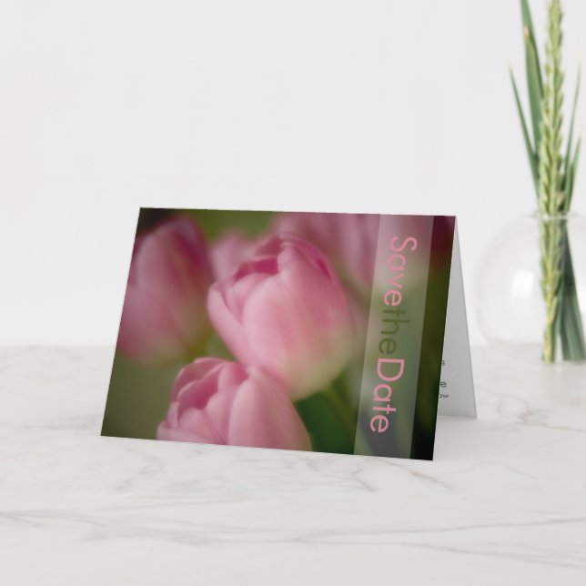 Tulipes roses Enregistrer la carte de date (Devant)