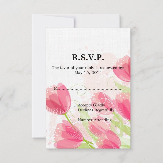 Tulipes roses Mariage floral RSVP (Devant)