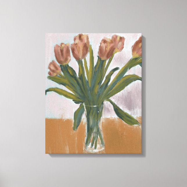 Tulipes roses Peinture sur toile (Recto)
