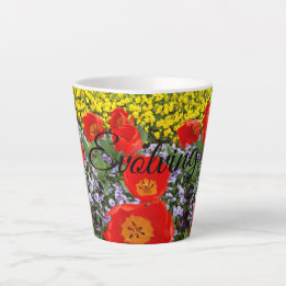 Tulipes rouges en évolution Latte Mug