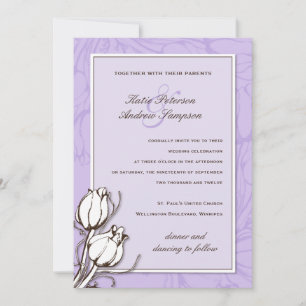 Tulipes vintages épousant des invitations