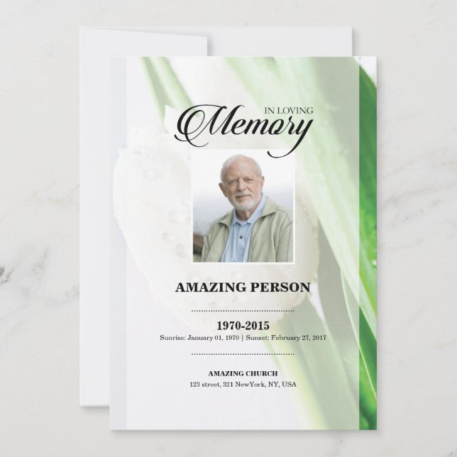 TulipFuneral-Gebetskarte (Vorderseite)