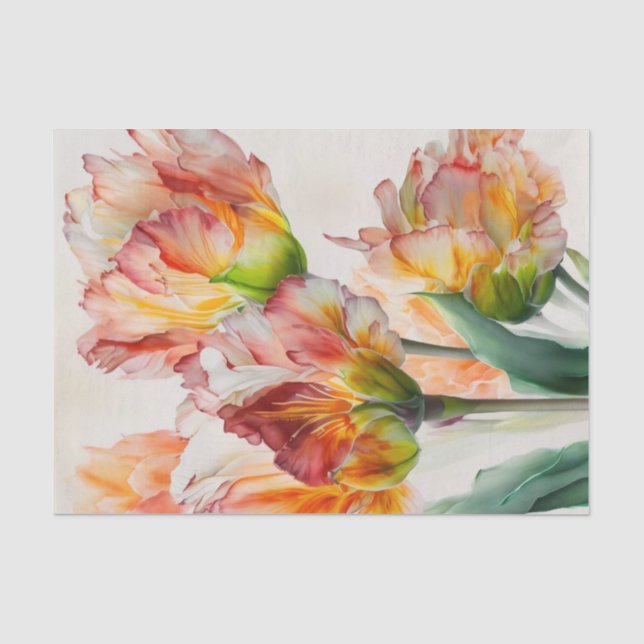 TULIPMANIA 4/6 blendende Papagei-Tulpendesigns Seidenpapier (Vorderseite)
