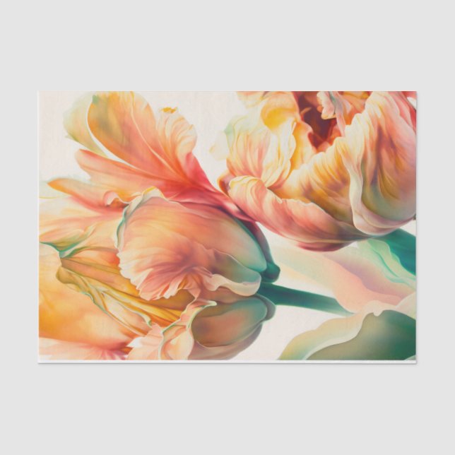 TULIPMANIA 5/6 Papageientulips für die Entcoupage Seidenpapier (Vorderseite)