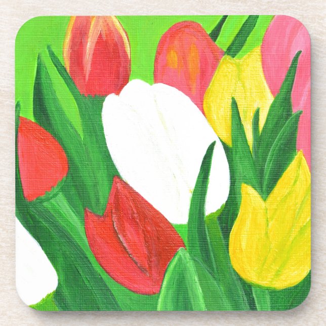 Tulips2 Getränkeuntersetzer (Vorderseite)