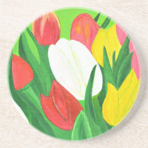 Tulips2 Sandstein Untersetzer