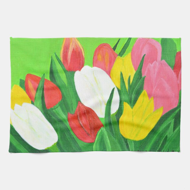 Tulips 2 serviettes de cuisine (Horizontal)