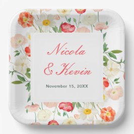 Tulips and Daffodils Spring Wedding Pappteller