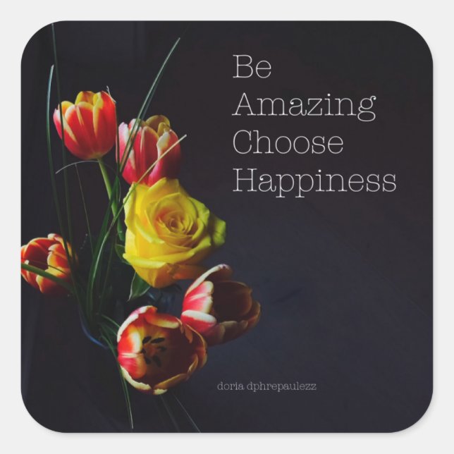 Tulips auf dem Dark Square Sticker (Vorderseite)