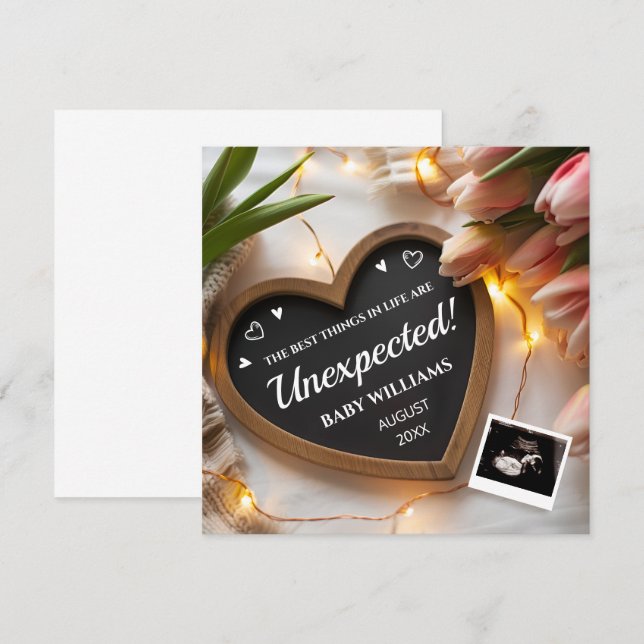 Tulips Baby Announction Social Media Einladung (Vorne/Hinten)