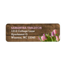 Tulips & Barnwood Address Labels