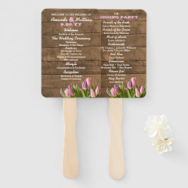 Tulips & Barnwood Hochzeitsprogramm Handfans Fächer