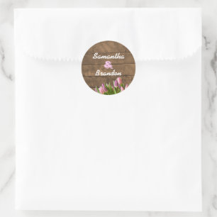 Tulips & Barnwood Pastel Personalisiert Stickers