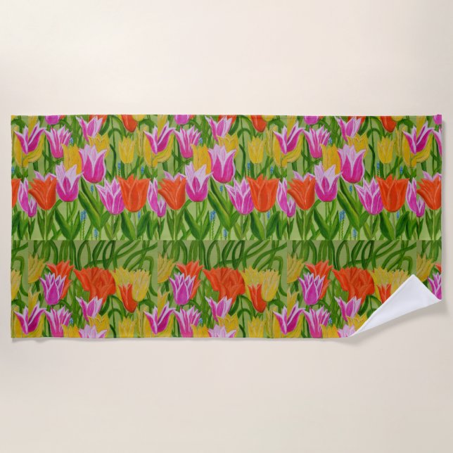 Tulips beach towel  strandtuch (Vorderseite)