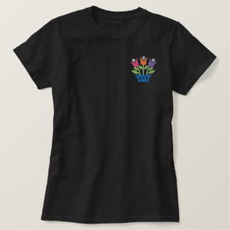 Tulips Besticktes T-Shirt