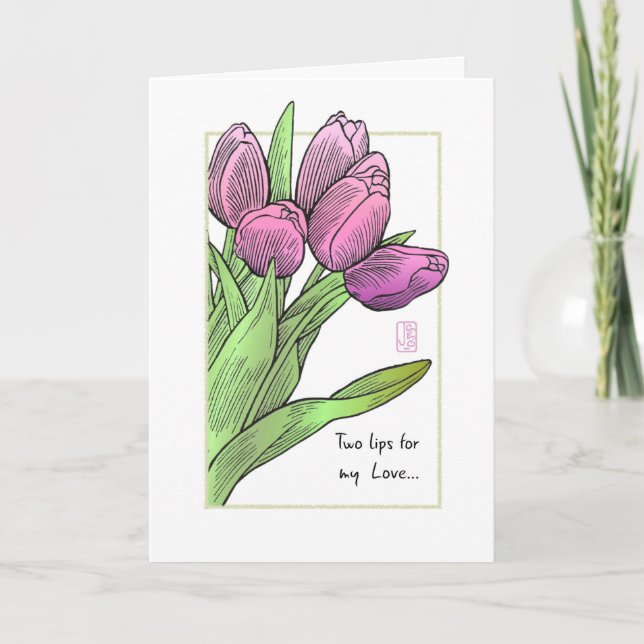 Tulips Birthday Karte (Vorderseite)