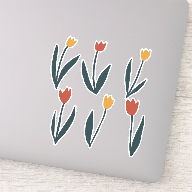 Tulips Blume FLoral Frühjahr Ostern Aufkleber (Detail)