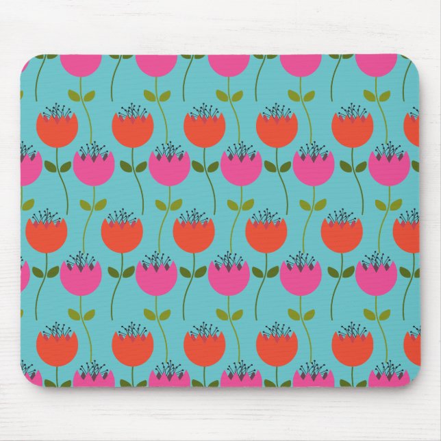Tulips-Blumenmuster Mousepad (Vorne)